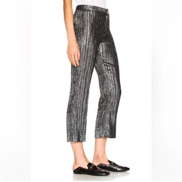 NWOT Isabel Marant Dansley Party Time Trousers Pants Metallic Silver Designer 12 - Picture 2 of 12